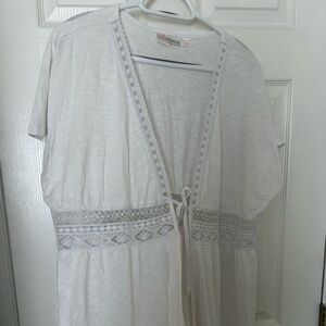 Beach coverup Belle Beach by Kim Gravel, snow white M/L, long